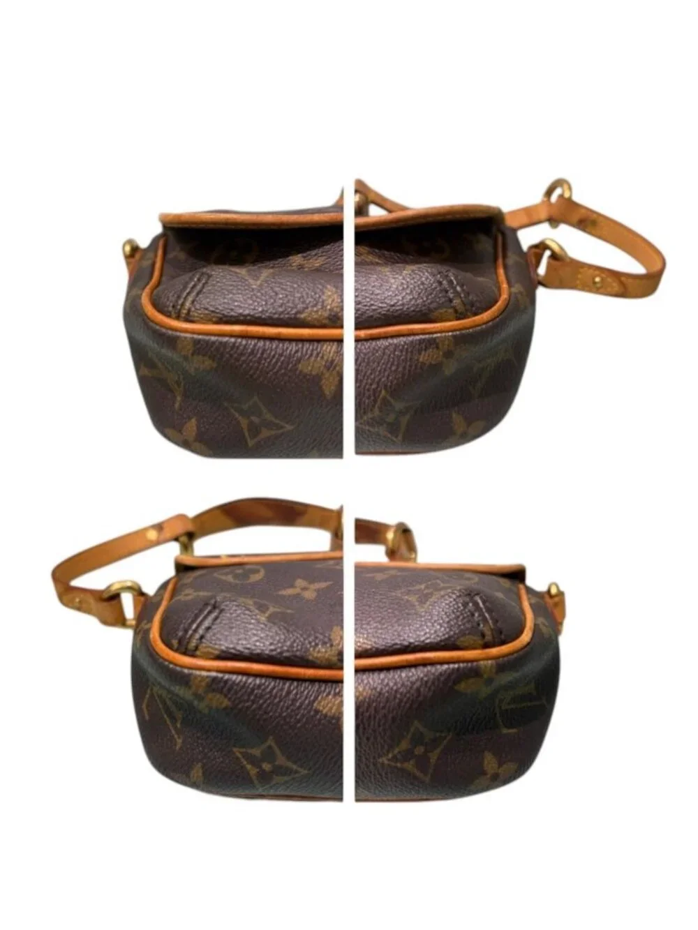 Louis Vuitton Monogram Tikal PM Brown Gold Leather Shoulder Bag